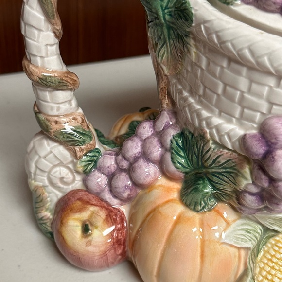 Vintage Fitz and Floyd Omnibus Embossed Autumn Harvest Tea pot - Picture 11 of 16